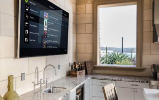 email size C4 TV kitchen Smart TV in residential kitchen