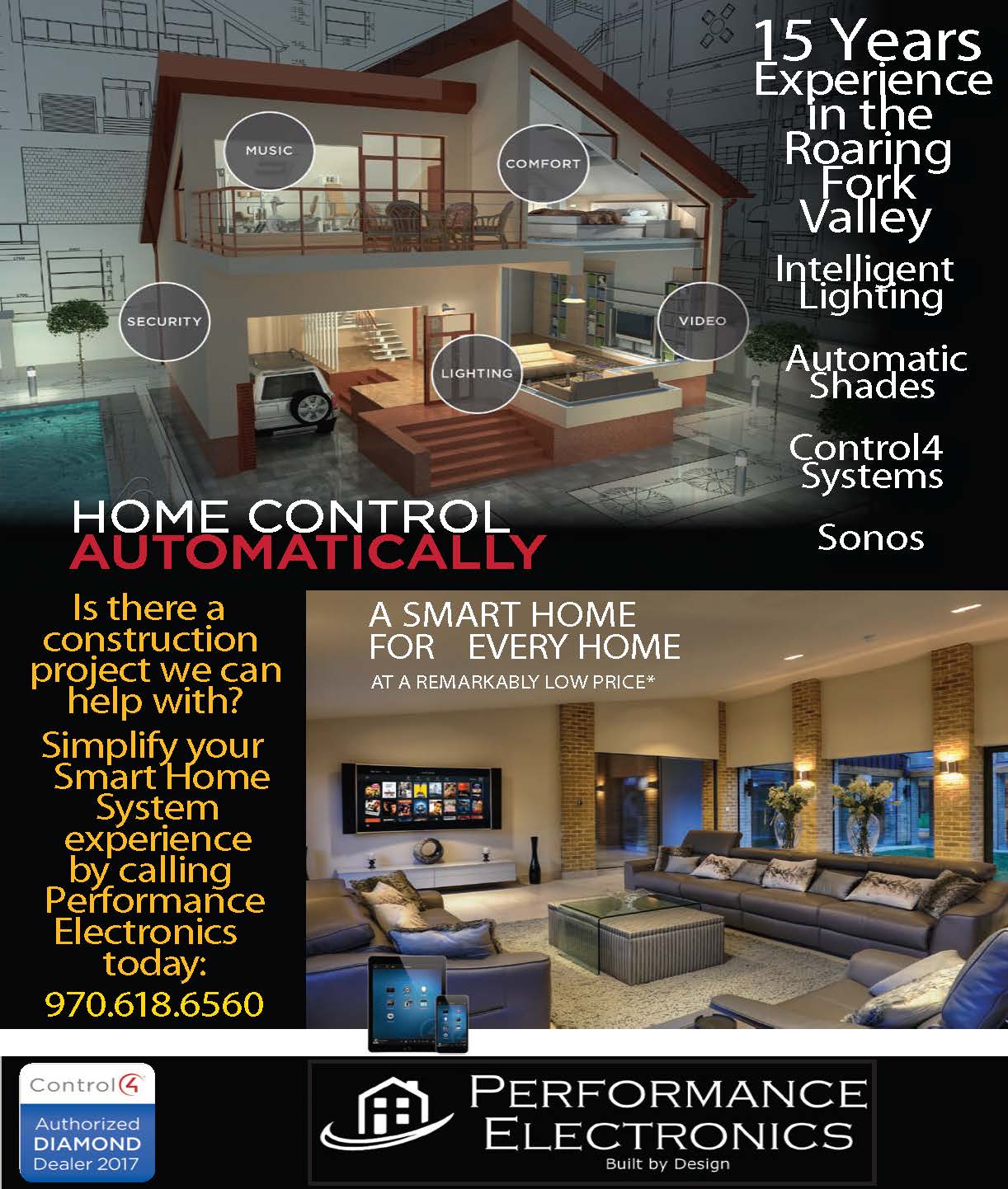 "Home Control Automatically" poster design